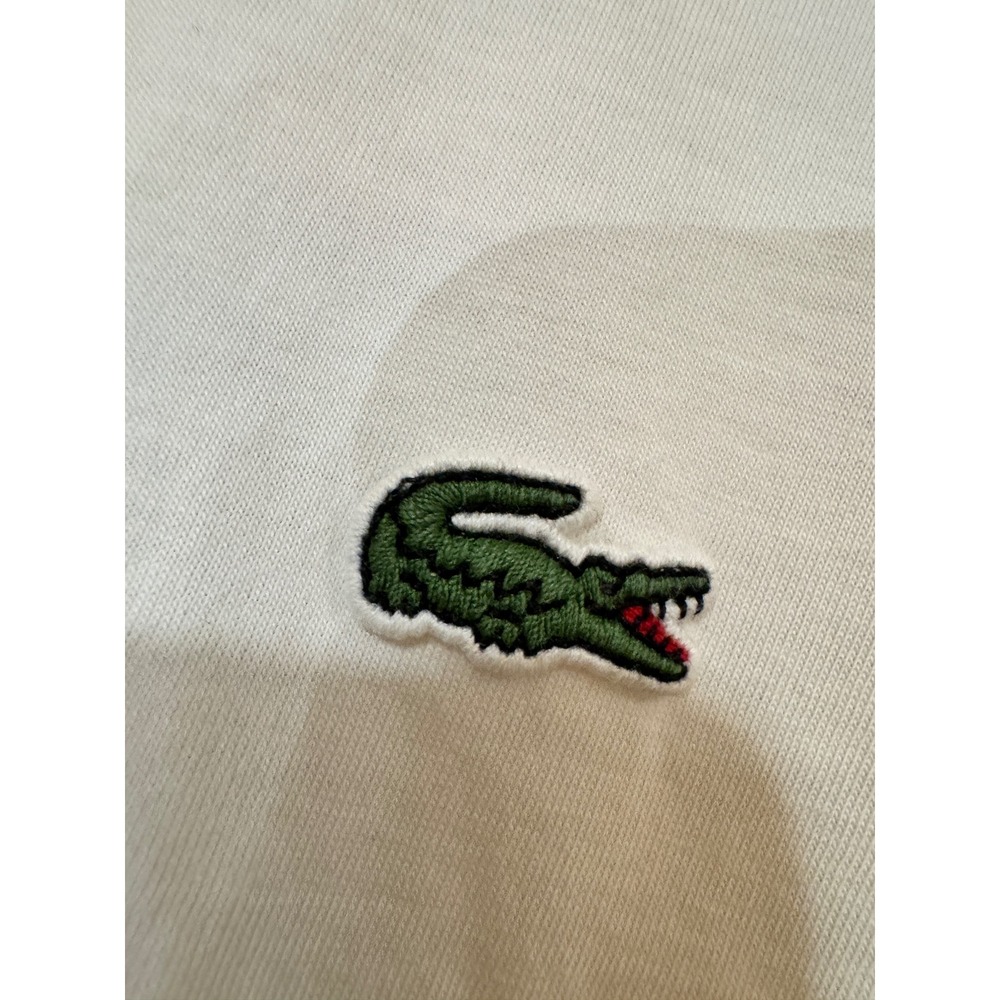 Lacoste Mens V-Neck T-Shirt White 100% Pima Cotton Regular Fit XL FR 6